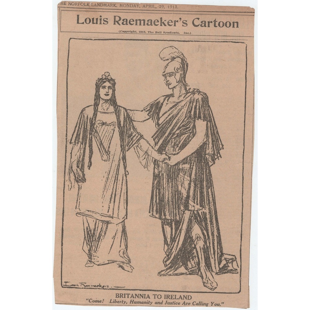 Louis Raemaekers 1918 WWI Political Cartoons Norfolk Landmark Clippings - Picture 3 of 9